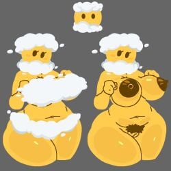 bushy_pubes cloud emoji foggy nude nude_female yellow_body
