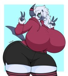 absol big_breasts breasts cleavage cynthia_(lunarspy) female furry huge_breasts hyper_breasts pokemon pokemon_(species) tagme thick_thighs tyltran wide_hips