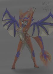 absurd_res dragon female hi_res humanoid league_of_legends mythological_creature mythological_scalie mythology red_body riot_games scalie smolder_(lol) solo tencent wolfwh1te