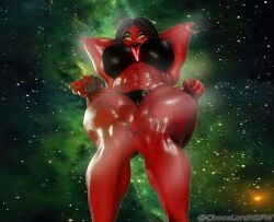 3d 3d_(artwork) abs alien alien_girl ben_10 big_ass big_breasts black_bikini black_lips blender blender_(software) chaoslord chaquetrix four_arms fourarms_(gwen_10) huge_ass huge_breasts low-angle_view multiple_arms multiple_eyes muscular_female muscular_thighs musk, red_skin, sweat, tagme tetramand thick thick_thighs voluptuous_female wide_hips