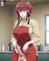 1futa 1futanari adult adult_female ai_generated anime_style apron balls ballsack big_breasts boobs breasts bust busty busty_female busty_girl cashier clothes clothing cock dick dickgirl female foreskin futa futa_masturbation futanari futanari_masturbation girl handjob head_scarf large_breasts machine_muse masturbation mature mature_body mature_female penis red_eyes red_hair sexy sexy_body shirt solo striped_shirt super_no_ura_de_yani_suu_futari testicles tits trans trans_woman uncensored watermark yamada_(super_no_ura_de_yani_suu_futari)