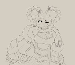 big_breasts breasts cleavage female furry huge_breasts jinx_doodle tagme thick_thighs wide_hips