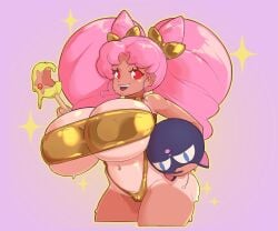 1girls balloon bikini bishoujo_senshi_sailor_moon chibi_usa curvy female female_only gibberish_(artist) golden_bikini hi_res huge_breasts ice_cream large_breasts light_skin looking_at_viewer open_mouth pink_hair red_eyes ribbon sailor_chibi_moon simple_background smile solo standing sweatdrop tan_body tan_skin tanned tanned_skin teenager teeth toei_animation twintails voluptuous