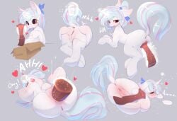 1_horn 2026 absurd_res after_vaginal animal_dildo animal_sex_toy blue_hair bodily_fluids box closed_smile container digital_drawing_(artwork) digital_media_(artwork) dildo dildo_in_vagina dildo_insertion equid equine equine_dildo eyes_closed female female_feral feral feral_penetrated front_view fur genital_fluids grey_background hair half-closed_eyes hasbro hi_res highlights_(coloring) hooves horn horse looking_at_dildo looking_at_object looking_at_sex_toy lube lunargent lying mammal masturbation medium_hair moan monotone_body monotone_fur mouth_closed multicolored_hair my_little_pony narrowed_eyes on_back open_mouth penetration pink_highlights pony quadruped rear_view red_eyes sequence sex_toy sex_toy_in_vagina sex_toy_insertion shaded simple_background smile soft_shading solo sparkles straight_hair toying_self two_tone_hair unguligrade vaginal vaginal_fluid_splatter vaginal_fluids vaginal_penetration white_body white_fur