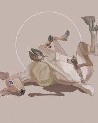 4:5 absurd_res animal_genitalia animal_vulva anus bedroom_eyes blue_eyes butt cervine_genitalia cervine_vulva cosmiclife deer female female_feral feral genitals grace_(despairdog) hi_res hooves huge_filesize lying mammal narrowed_eyes on_back presenting presenting_hindquarters presenting_vulva scut_tail seductive short_tail solo tail tail_anus teats vulva