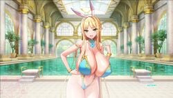 1girls alistine_mi_rosiel bikini bikini_girl blonde-haired_female blonde_hair boobies boobs breasts bunny_ears bunny_ears_headband cleavage derauea elf elf_ears elf_female elf_girl english_text enormous_boobies enormous_boobs enormous_breasts enormous_tits female female_only game_cg giant_boobies giant_boobs giant_breasts giant_tits gigantic_boobies gigantic_boobs gigantic_breasts gigantic_tits half_naked half_naked_female half_nude half_nude_female huge_boobies huge_boobs huge_breasts huge_tits hyper_boobies hyper_boobs hyper_breasts hyper_tits knockers long_blonde_hair long_hair long_hair_female long_yellow_hair massive_boobies massive_boobs massive_breasts massive_tits milk_factory motto!_haramase!_honoo_no_oppai_isekai_oppai_bunny_gakuen! open_mouth open_mouth_smile pointy_ears pool school_pool schoolgirl super_boobies super_boobs super_breasts super_tits swimsuit teenage_female teenage_girl teenager tits window yellow-haired_female yellow_hair