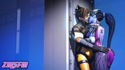 3d animated ass_grab hand_on_ass kissing making_out no_sound overwatch tracer video widowmaker yuri zalsfm