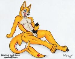 2015 animal_genitalia animal_penis anthro aquatic black_penis canid canine canine_genitalia canine_penis canis diamonds_(suit) domestic_dog english_text fish genitals husky husqi hybrid knot knotted_penis lexi_foxxx looking_at_viewer male mammal masturbation nordic_sled_dog penis shark simple_background solo spitz suit_symbol text website white_body yellow_body