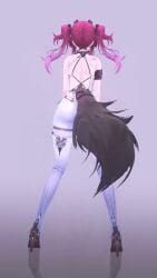 3d abilfloridaarts animated ass hip_sway lupa_(wuthering_waves) no_sound shaking_ass shaking_butt tagme tail video wuthering_waves