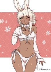 1girls 2d 2d_(artwork) 2d_artwork ;) ahoge animal_ear_fluff animal_ears background bare_belly bare_hands bare_hips bare_legs bare_midriff bare_navel bare_shoulders bare_skin bare_thighs belly belly_button bikini bikini_bottom bikini_top blunt_bangs breasts breasts_apart brown-skinned_female brown_skin brown_skinned_female closed_mouth_smile curvaceous curvaceous_body curvaceous_female curvaceous_figure curvaceous_hips curvy curvy_body curvy_female curvy_figure curvy_hips digital digital_art digital_drawing digital_drawing_(artwork) digital_media digital_media_(artwork) drawing exposed_belly exposed_hips exposed_legs exposed_midriff exposed_navel exposed_shoulders exposed_skin exposed_thighs eye_closed eyebrows_visible_through_hair faenatical female female_focus female_only fingernails fingers from_front front_view groin halterneck hand_on_chest hand_on_own_chest head_tilt inguinal_crease inguinal_ligament lean_figure looking_at_viewer medium_hair midriff multicolored_background narrow_waist navel oc one_eye_closed one_eye_open original original_art original_artwork original_character petite petite_body petite_breasts petite_female petite_girl petite_tits pink_background plain_background portrait posing posing_for_the_viewer posing_naked posing_nude shoulders side-tie_bikini slender_body slender_waist slim_female slim_waist small_boobs small_breasts small_tits smile smiley_face smiling smiling_at_viewer solo standing string_bikini swimsuit swimwear thick_thighs thighs tilted_head tiny_breasts tiny_tits top_view touching_chest two-tone_background upper_body white-haired_female white_background white_bikini white_bikini_bottom white_bikini_top white_hair white_swimsuit white_swimwear wide_hips wink winking winking_at_viewer winking_eye yellow-eyed_female yellow_eyes