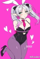 1girls 2d 2d_(artwork) 2d_artwork adult adult_female alternate_body_type alternate_breast_size alternate_breast_size_(larger) alternative_breast_size anime anime_character arm_behind_back background big_boobs big_breasts black_bunnysuit black_footwear black_high_heels black_leotard black_shoes black_topwear blush_face blush_lines blushing blushing_at_viewer blushing_female blushing_lines bowtie breasts bunny_costume bunny_ears bunnygirl bunnygirl_outfit bunnysuit busty busty_female busty_girl cleavage collar curvaceous curvaceous_body curvaceous_female curvaceous_figure curvaceous_hips curvaceous_thighs curvy curvy_body curvy_female curvy_figure curvy_hips curvy_thighs different_breast_sizes digital digital_art digital_drawing digital_drawing_(artwork) digital_media digital_media_(artwork) drawing earrings elf elf_ear elf_ears elf_female elf_girl faenatical fanart female female_focus female_only female_protagonist flushed flushed_face footwear frieren gilf grandma granny green-eyed_female green_eyes grey_legwear grey_pantyhose grey_stockings grey_tights groin hand_behind_back high_heels hourglass_figure inframammary_fold inguinal_crease inguinal_ligament large_boobs large_breasts lean_figure legs_closed legs_together legwear leotard long_hair looking_at_viewer madhouse mature mature_female mature_woman monotone_background narrow_waist necktie old_female one_color_background pantyhose parted_bangs pink_background pink_bowtie pink_necktie plain_background pointy_ears portrait shoes shoulders slender_body slender_waist slim_female slim_waist solid_color_background solo sousou_no_frieren stockings thick_thighs thighs thighs_together tights topwear white-haired_female white_bunny_ears white_collar white_hair white_hairband wide_hips woman