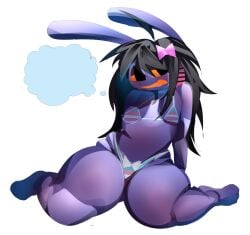 1girls anthro big_thighs bikini bikini_bottom bikini_top breasts bunny_girl curvy curvy_body curvy_female curvy_figure curvy_hips fleshpie669 jax_(the_amazing_digital_circus) pinup rabbit_ears rabbit_girl small_breasts the_amazing_digital_circus thick_legs thick_thighs tits trans_woman transfem transgender_flag transgender_pride_colors wide_hips wide_thighs