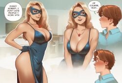 1boy 1boy1girl 1girls adhoc_studio ai_generated big_ass big_breasts big_thighs blonde_blazer blonde_female blonde_hair breasts curvaceous curvy curvy_figure digital_media_(artwork) dispatch_(game) female hips huge_ass huge_breasts huge_thighs large_ass large_breasts large_thighs legs light-skinned_female light_skin male male/female mandy_(dispatch) mature mature_female mecha_man phophopho robert_robertson slim_waist straight thick thick_hips thick_legs thick_thighs thighs voluptuous waist wide_hips wide_thighs