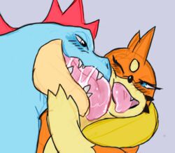 basic_color_edit big_tongue color color_edit colored edit feraligatr floatzel fur licking long_tongue pokémon_(species) pokemon saliva saliva_trail size_difference ungulatr