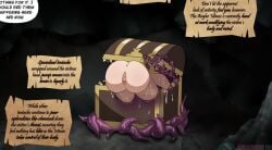 4headboiii aphrodisiac ass ass_focus assimilation blindfolded blonde_female blonde_hair brain_drain brain_removal feeding_tube mimic mimic_chest on_display tentacle tentacle_rape