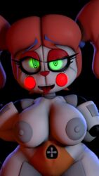 baby_(fnafsl) blush breasts circus_baby circus_baby_(fnaf) five_nights_at_freddy's glowing_eyes green_eyes luiske476 solo tongue_out