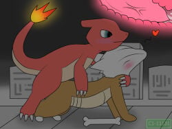 2013 3_toes 4:3 all_fours biped bipedal_feral blue_eyes blush bodily_fluids bone bone_mask brown_body brown_skin c1-11131 cemetery charmeleon claws doggystyle duo eyes_closed feet female feral fire flaming_tail from_behind_position generation_1_pokemon genital_fluids genitals happy happy_sex heart_symbol holding_partner horn lizard male male/female marowak mask nintendo penetration penile penile_penetration penis penis_in_vagina pink_penis pokemon pokemon_(species) red_body red_skin reptile scalie sex skull skull_accessory skull_mask smile tail tapering_penis toes tombstone vaginal vaginal_penetration vein veiny_penis x-ray_view