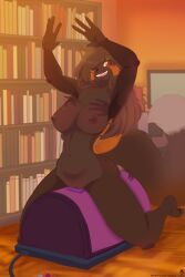 2:3 anthro avencri big_breasts breasts canid canine female fox happy hi_res mammal masturbation miriam_(starfighter) nude sex_toy shadow_hands_challenge solo sybian vibrator