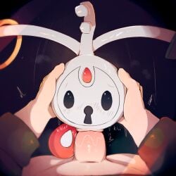 1:1 animate_inanimate bodily_fluids duo erection female female_focus female_penetrated first_person_view fleshlight_position generation_6_pokemon genital_fluids genitals hi_res human human_penetrating interspecies klefki lodetail male male/female male_penetrating male_penetrating_female mammal nintendo not_furry penetration penile penile_penetration penis penis_in_vagina pokemon pokemon_(species) pokephilia sex size_difference smaller_penetrated solo_focus sweat text vaginal vaginal_fluids vaginal_penetration vulva