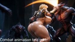 1woman 3d adventurer ai_generated animated big_ass big_breasts blonde_hair body brown_body brown_skin cave church_interior colossal_breasts combat dungeon female fight gold_(metal) gold_armor gold_eyes keep magic monste monster naked naked_female nun nun_outfit ravenomega sexy_body sexy_female sound tagme torch underwear video video_game voluptuous voluptuous_body voluptuous_female wet_body white_dress white_underwear