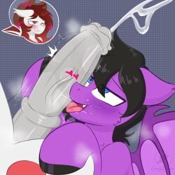 1:1 absurd_res animal_genitalia animal_penis bat_pony bite biting_lip biting_own_lip candy_dem0n clothing cowboy_hat cutaway duo equid equine_genitalia equine_penis feral genitals hasbro hat headgear headwear hi_res hoofjob hooves licking male male/male mammal my_little_pony mystic_the_bat oral penile penis penis_lick self_bite sex tongue