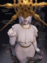 1femboy 2boys angry angry_expression angry_face arm_warmers armor brat bratty bulge bulge_through_clothing bulge_under_clothes capelet choker choker_collar crown curvaceous curvy curvy_femboy curvy_figure dark_background dark_souls dark_sun_gwyndolin dress english_text eyes_not_visible femboy femboy_focus femboy_with_breasts feminine_male girly gloves gold gold_belt gold_choker gold_jewelry gold_necklace gold_trim golden_necklace golden_neckwear grey_hair hi_res imminent_penetration imminent_sex imminent_yaoi jewelry knight knight_armor lens_flare long_gloves looking_at_viewer looking_up male male_focus male_only mask mask_on_head masked_male nail_polish nails nails_painted necklace nylons opera_gloves pale-skinned_femboy pale-skinned_male pale_skin popogori pov pride_month short_hair shoulder_length_hair silk silk_clothing silver_hair silver_nails sissy small_breasts smaller_male snake snakes stuttering text thick thick_ass thick_femboy thick_thighs thighs thin_fabric thin_waist tight_clothing very_pale_skin white_body white_clothing white_dress white_hair