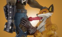 2boys 3d 3d_(artwork) anthro canid canine digital_media_(artwork) dire_(fortnite) duo epic_games fellatio fennix_(fortnite) fortnite fox gay genitals hi_res knot male male/male mammal oral penile penis s1nnerfox sex tagme tongue video_games were werecanid werecanine werewolf yaoi