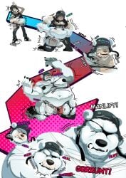 2025 after_transformation anthro balls bear black_claws black_nipples body_size_growth bottomwear bulge claws clothing english_text epic_games footwear fortnite fur genitals growth hat headgear headwear hi_res human male mammal mdcackle nipples overweight overweight_anthro overweight_male pants pawpads paws polar_patroller shirt shoes simple_background size_transformation solo species_transformation tank_top text topwear torn_clothing transformation transformation_sequence underwear weight_gain white_background white_body white_fur