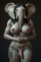 ai_assisted ai_generated animal_ears animal_humanoid anthro anthro_only anthrofied beastiality big_boobs big_breasts big_tits elephant furry furry_only humanoid realistic tattoo tattoos thefinalrule