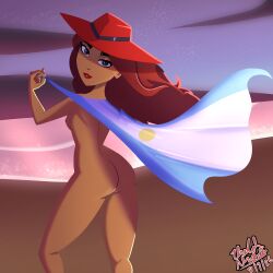 1girls 2026 2d 2d_(artwork) 2d_artwork alternate_version alternate_version_available argentina argentine_flag argentinian argentinian_female artist_name ass ass_focus beach big_ass breasts carmen_sandiego carmen_sandiego_(2019) completely_nude completely_nude_female digital_media_(artwork) fedora female female_only hat hat_only lips lipstick medium_breasts netflix nude nude_female ocean rear_view red-haired_female red_hair red_hair_female red_lips red_lipstick sand shiny_eyes solo sunset tan-skinned_female tan_body tan_skin thecalmshock thick_thighs thighs wildbrain