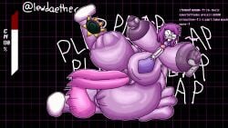 cum_inflation cum_on_face dialogue futa_on_female gameplay_mechanics glasses instant_loss kris_(deltarune) lewdaether micropenis ralsei seth_(deltarune) susie_(deltarune) titjob