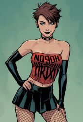 1girls ai_generated brown_hair marvel mayday_parker short_hair spider-girl spider-man_(series) superhero superheroine tagme