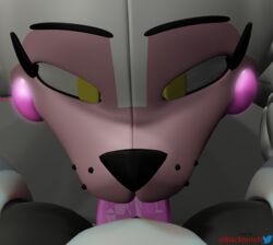 3d baby_(fnafsl) blackterio blender_(software) blue_eyes circus_baby circus_baby_(fnaf) female female/female five_nights_at_freddy's five_nights_at_freddy's:_sister_location funtime_foxy_(fnaf) funtime_foxy_(fnafsl) jailbait_knight naked orange_hair sister_location topless white_body