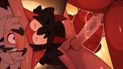animated big_penis demon_girl demon_horns demon_tail female_on_top femboy male/female moaning neddyah pussy_juice sound tagme vaginal_penetration video