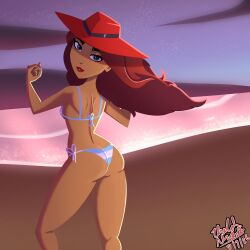 1girls 2026 2d 2d_(artwork) 2d_artwork alternate_version alternate_version_available argentina argentinian argentinian_female artist_name ass ass_focus beach big_ass bikini breasts carmen_sandiego carmen_sandiego_(2019) digital_media_(artwork) fedora female female_only hat lips lipstick medium_breasts mostly_nude mostly_nude_female netflix nude nude_female ocean rear_view red-haired_female red_hair red_hair_female red_lips red_lipstick sand shiny_eyes solo sunset tan-skinned_female tan_body tan_skin thecalmshock thick_thighs thighs wildbrain