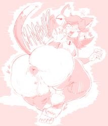 1girls anus anus_focus ass ass_focus balls bells bikini cat_ears cat_tail catgirl claws futanari mad_mew_mew pink_(deltarune) sharp_fingernails sharp_teeth trans_woman transfem undertale