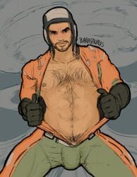 barasaurus chest_exposed chest_hair exposing_chest fallout fallout_4 gay male male_only paladin_danse pubic_hair pubic_hair_peek unbuttoned_topwear undressing