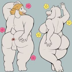 1boy 1girls anthro anus asgore_dreemurr ass balls both_sexes_in_same_situation breasts deltarune female furry male nude smush-sin tagme toriel undertale