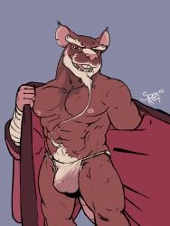 2026 abs anthro asian_clothing balls_outline bandage beard blue_background brown_body brown_fur buckteeth bulge clothing detailed_bulge east_asian_clothing eyebrows facial_hair fundoshi fur genital_outline genitals goatee hair hi_res japanese_clothing looking_at_viewer male mammal master_splinter mature_anthro mature_male mostly_nude murid murine muscular muscular_anthro muscular_male mustache narrowed_eyes nipples notched_ear open_mouth pecs penis_outline pubes rat rat_tail red_eyes robe robe_only rodent simple_background smile smiling_at_viewer solo spectral-bat standing tail teenage_mutant_ninja_turtles teenage_mutant_ninja_turtles_(2012) teeth thick_eyebrows underwear undressing white_hair