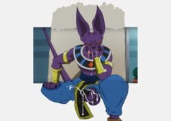 beerus boner dragon_ball dragon_ball_super erection male male_only san_jaguar solo solo_male