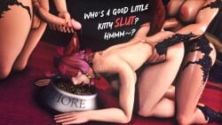 1girl 2futas 3d akagiff areolae ass au_ra bare_shoulders big_penis breasts cock cum cum_on_body cumdrip cumshot cumshot_on_face curvy curvy_body curvy_female curvy_figure curvy_hips dick ejaculation erection fapping female final_fantasy final_fantasy_xiv food_bowl fucked_from_behind futa_with_female futadom futanari gpose_(ffxiv) group_sex huge_breasts jewelry large_breasts large_penis long_penis malodeus mature mature_female miqo'te naked_futa naked_futanari navel nipple_piercing nipples nude oc original_character pierced_lip pubic_hair semen semen_on_back semen_on_body semen_on_face sex tail testicles text thick_thighs thighs veiny_penis