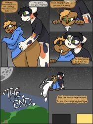 3:4 abdominal_bulge anal anal_penetration anthro balls belly belly_expansion belly_inflation big_belly big_breasts black_hair blonde_hair bodily_fluids breasts burping butt calico_cat casual_sex clothed clothed_sex clothing comic cover cum cum_drool cum_from_mouth cum_in_mouth cum_inflation cum_inside cum_through cum_vomit detailed_background dialogue digital_media_(artwork) domestic_cat duo english_text expansion felid feline felis female fur genital_fluids genitals green_eyes hair hi_res huge_belly inflation lagomorph lemmy_(sapphinarose) lewd_can male male/female male_penetrating mammal marathon_sex mottled nude paprika_(sapphinarose) penetration piebald pika profanity sex size_difference text title_drop vomit vomiting