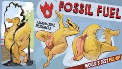 16:9 animal_genitalia anthro big_penis bodily_fluids butt cloaca cloacal_penis cloacal_rectum coffee_stain_studios dinosaur english_text fossil_fuel_mascot_(goat_simulator) genital_fluids genitals goat_simulator hi_res male oil penis precum precum_on_ground precum_on_hand precum_string prehistoric_species presenting presenting_hindquarters reptile scalie solo strathven tapering_penis text wide_hips widescreen