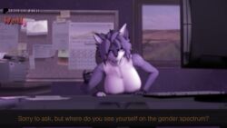 1boy1girl 1girls balls big_breasts big_penis blowjob dominant_female furry furry_female furry_futa futanari huge_cock human_on_anthro imminent_vore male oral pov sex sound tagme video video_games windfy