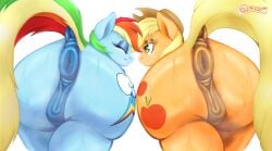 absurd_res alpha_channel amused anatomically_correct anatomically_correct_genitalia anus applejack_(mlp) big_butt bodily_fluids butt butt_focus c33purr clenched_teeth duo equid equine equine_anus eyes_closed female female/female feral friendship_is_magic genitals hasbro hi_res horse huge_butt mammal my_little_pony nude pony puffy_anus rainbow_dash_(mlp) simple_background smile smiling_at_another smiling_at_each_other sweat sweaty_butt teeth transparent_background vulva walking