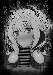 1boy 1girls :>= big_penis black_and_white blowjob blush censored dark-skinned_male dark_skin detailed_background drooling eyelashes fate/grand_order fate_(series) fellatio female gray_(lord_el-melloi_ii) heart hood human indoor inside japanese_text kurotama long_hair looking_at_viewer lord_el-melloi_ii_case_files male male_pov oral oral_sex penis ponytail room saliva shiny shiny_skin sketch sound_effects squatting sweat text tied_hair vein veins veiny veiny_penis