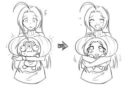 before_and_after big_ass boobs cute cute_face female looking_at_partner matsu-sensei