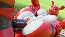 16:9 1boy 1boy1girl 1girls 3d 3d_animation ahe_gao ai_generated anthro anthro_on_anthro big_ass big_breasts big_penis breasts cum cum_in_ass cum_in_pussy cum_inside digimon equine_penis fellatio fluids guilmon horse horsecock huge_cock insertion juan390 laying_down male/female medium_ass medium_breasts missionary_position tagme vaginal_penetration video
