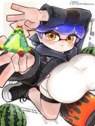 amboomoon big_ass big_breasts blaster_(splatoon) bomb huge_breasts inkling inkling_girl splatoon thick_thighs watermelon