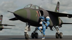 3d_(artwork) aircraft airplane anthro armor blue_body blue_eyes blue_fur breasts canid canine clothing digital_media_(artwork) female fox foxonmain fur hand_on_butt hi_res jet krystal_(star_fox) looking_at_viewer mammal nintendo nipples oraoj22 panties raised_leg raised_tail rvipvo serbia serbian_flag solo standing star_fox tail underwear vehicle wallpaper widescreen